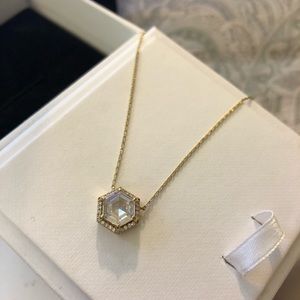 Henri Bendel Gold Hex Pendant Neckace